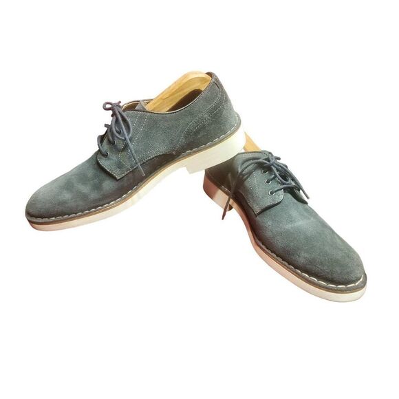 John Vavartos USA Gray Suede Oxfords Shoes Size 8M - Picture 2 of 5